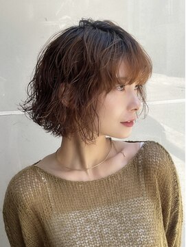 ふわくしゃ無造作ウェーブボブ