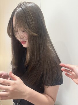 ブリーチなしダブルカラーオリーブベージュニュアンスカラー栄