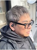 50代40代白髪ぼかしシルバーメッシュバレイヤージュ