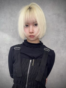 いろあそび 八王子 【ハイトーンカラー】抜きっぱなしブロンド×レイヤーボブ