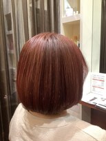 美容室ヒラトヤ 都南店&nbsp;大人可愛いローズベージュホイルカラーふわふわボブ丸み大人ボブ
