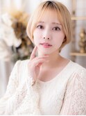 金髪ハイレイヤーウルフ小顔シャギーショートh4志木10代20代30代