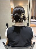 タイトヘアセット　韓国風　カチモリ　アレンジ