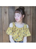 夏にオススメ　ルーズなお団子アレンジ