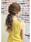 【butter福本結花】ざっくりフィッシュボーンのローポニーテール