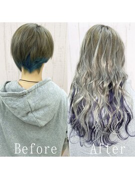 あるじゃんすー さいたま店 グレージュ×ラベンダー#シールエクステ#イメチェン#大宮