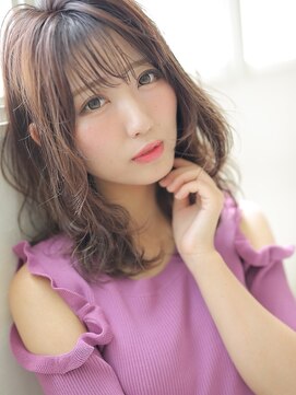 アグ ヘアー チャーム 光が丘店(Agu hair charm) フェミニンな愛されシースルーバング