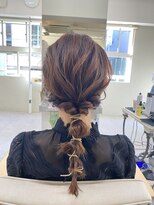 編み下ろしスタイル、ダウンスタイル、結婚式ヘアセット