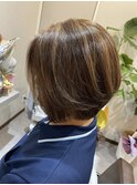 大人前下がりボブ