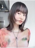 グレージュカラーグレーベージュレイヤーロング_F0075