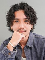 メンズヘアセンス 渋谷(MEN'S HAIR SENSE) ミディアムパーマ　スパイラルパーマ　アッシュブラック　ウルフ