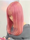 キャンディピンク[新宿駅/似合わせカット/ウェーブミディアム]