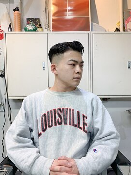 メリケンバーバーショップ フクオカ(MERICAN BARBERSHOP FUK) べリーショートダークアッシュニュアンスパーマ韓国マッシュ