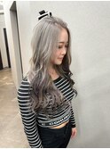 ホワイトシルバーカラー　シールエクステミックスカラー