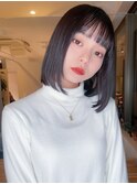 パツっと可愛いタッセルボブ！韓国風ヘアで小顔見せ◎