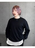 mauve pink/くすみピンク ハイトーンボブ