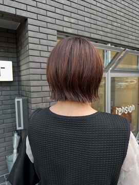 テンション(tension) 外ハネ切りっぱなしボブミニボブワンレンボブレイヤーボブ大通駅