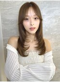 オリーブグレー/ボブ/顔周り/小顔/レイヤー/髪質改善/縮毛矯正