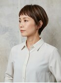 オン眉/ボブ/大人ショートボブ/ハイライト/外国人風/ツヤ髪