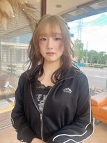 クラウド(Cloud)&nbsp;コントラストツートンカラー×ウェーブセミロング