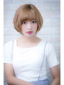 エルデ ナインズ ヘアー スタンド 川口店(elde 9's HAIR STAND) 3Dカラーミニマムボブジグザグバングモードノットヘア