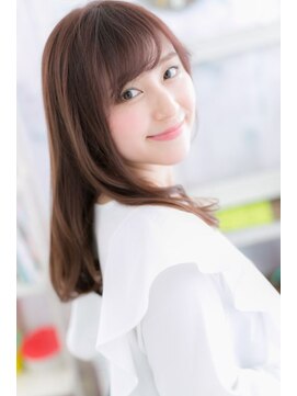 ミック ヘアアンドビューティー 大山店(miq  Hair&Beauty) ふんわり感♪ベージュ系カラーの斜めバングスイートロングb