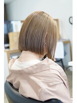 サンク 原宿 表参道(cinq)&nbsp;ミルクティーベージュ内巻き前下がりミニボブピンクベージュ20代