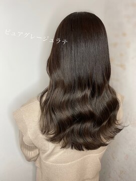 ジーナ 船橋(Zina) オトナ女子ツヤ髪アッシュカラーふんわりミディシースルーバング