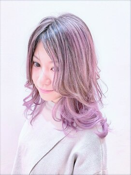 ヘアーライズ 池袋東口店(hair RISE) ブリーチシャドールーツ×ヘアーマニキュアピンクグレージュ