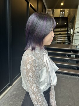 ロンド レア 天神大名店(Lond Le’a) ダブルカラーインナーカラーラベンダー暗髪ケアブリーチ韓国