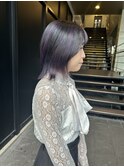 ダブルカラーインナーカラーラベンダー暗髪ケアブリーチ韓国