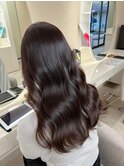 イメチェンハッシュカットフルバング似合わせレッドブラウン