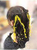 リボン ハーフツインテール