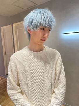 ジルバイジアン(JILL by GIEN) ホワイトブルー◇メンズニュアンスパーマ@sarina