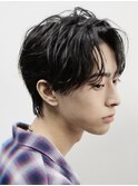 黒髪就活ヘアビジネスヘアセンターパートニュアンスパーマ金髪