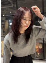 コフィー バイ メルト 吉祥寺(cofy by melt)&nbsp;【中澤彩乃】レイヤーカット顔まわりハッシュカットワインレッド