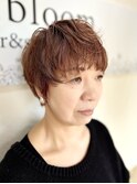 ショートカットケアパーマピンクベージュケアカラー