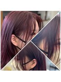 #顔周りレイヤー #ローズピンク　#ブリーチ無し