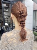 【お呼ばれアレンジ】ぽこぽこポニーテール