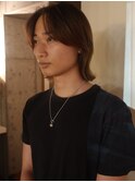 メンズボブウルフメンズミディアムレイヤーカットメンズウルフ