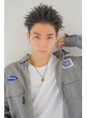 短髪ツーブロックスパイキーショートアップバング