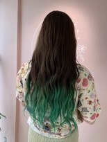 ルルバイアズール 草加店(LULU by azule)&nbsp;裾カラー，グリーン，エメラルドグリーン【草加】