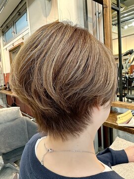 40代50代大人ショートボブ/恵比寿渋谷/白髪ぼかしハイライト2512