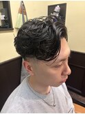 スキンフェード×スパイラルパーマ