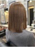 ミディアムレイヤーナチュラルストレートショコラブラウン