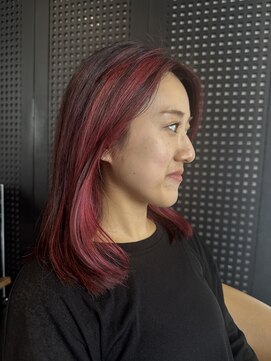 リンク 本店(RINK) レッドカラー&レイヤーカット