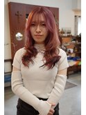 ケアブリーチピンクベージュピンクカラー韓国ヘア髪質改善岡山