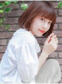 厚めバング ボルドー 簡単スタイリング！