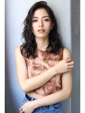 ブラン 梅田(Blanc) 【Blanc/梅田】ウェーブパーマ/艶カラー/セミディkrn28