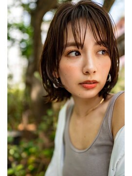 ケアリー 武蔵小杉(Carelly) 大人かわいい前髪セシルカットココアブラウンフリンジウェーブ